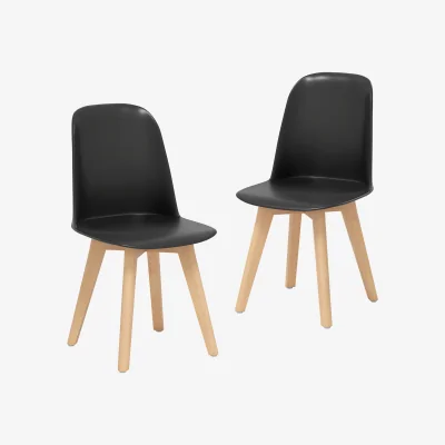 The Range Set of 2 Armless Kitchen Chairs - Black