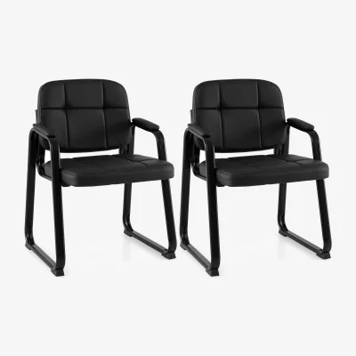 The Range Set of 2 Waiting Room Guest Chairs - Black / 79cm