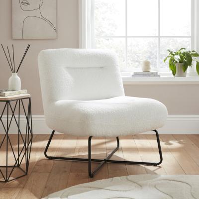 The Range Willow Boucle Teddy Accent Chair - Cream