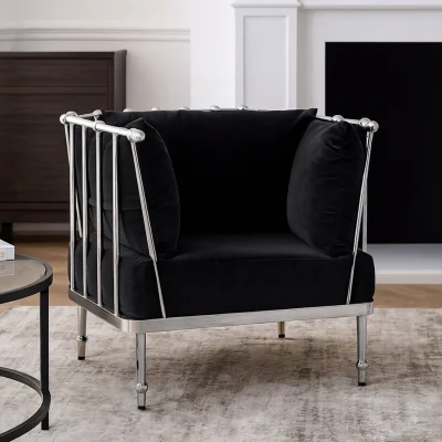 The Range Novo Chair With Silver Finish Tapered Arms - Silver