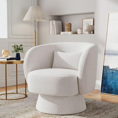 The Range Modern Off-White Swivel Barrel Accent Chair - White