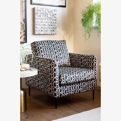 Rockett St George The Edie Daisy Print Velvet Armchair