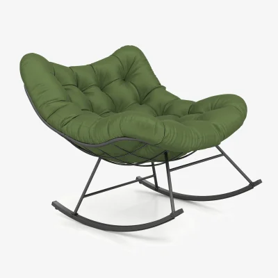 The Range Oversized Egg Papasan Chair with Cushion - Green