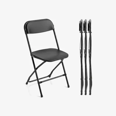 The Range Set of 4 Pack Folding Chairs - Black