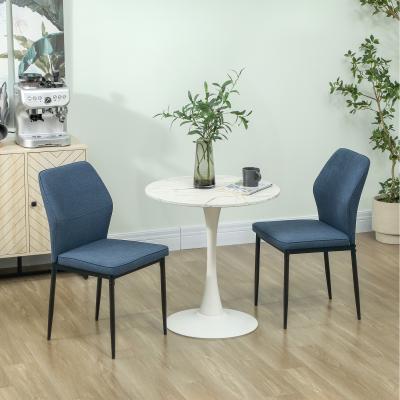 The Range Modern Upholstered Kitchen Chairs with Metal Legs - blue