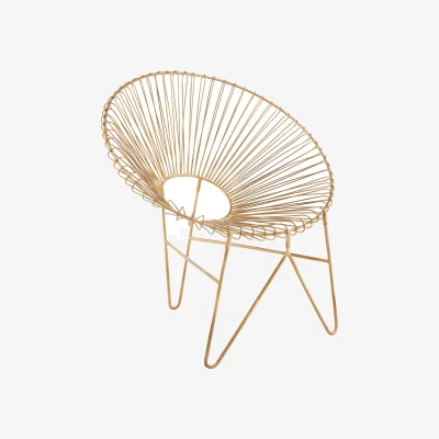 The Range Templar Gold Wire Frame Occasional Chair - Gold