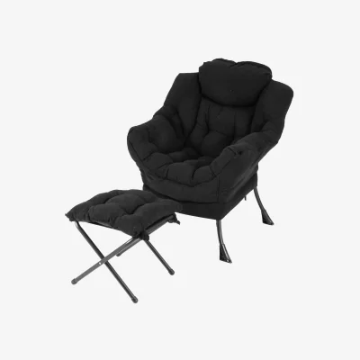 The Range Upholstered Sherpa Reading Chair - Black