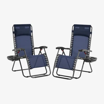 The Range Set of 2 Foldable Loung Zero Gravity Chair -  Blue