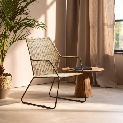 The Range Manado Angled Design Natural Rattan Chair - Natural