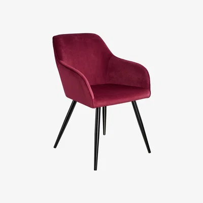 The Range Set of 2 Marilyn Accent Chairs with Black Legs - Burgundy & Black