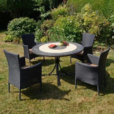 The Range St Malo Table With Four Chairs - Black