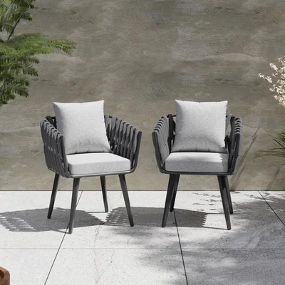 The Range Chair Lugano Set of 2 - Aluminium Frame - Anthracite