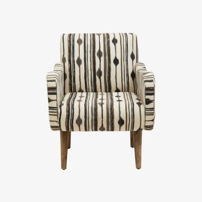 The Range Cefena Black and White Chair With Straight Arms - Black & White