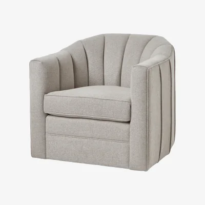 The Range Lily Swivel Chair In Soft Twill Fabric - Grey