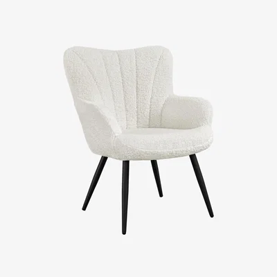 The Range Modern Accent Chair with Wing Side - Ivory