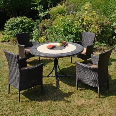 The Range St Malo Table With Four Chairs - Brown