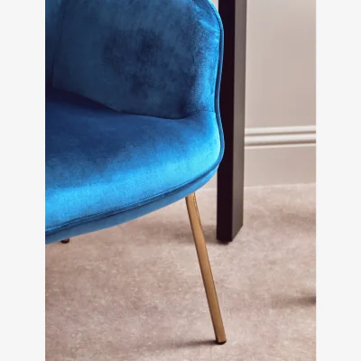 The Range Stockholm Blue Velvet Chair - Blue
