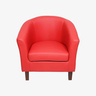 The Range Faux Leather Tub Chair - Red