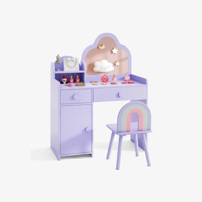 The Range Princess Makeup Dressing Table and Chair Set - Purple