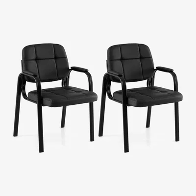 The Range Set of 2 Waiting Room Guest Chairs - Black / 81.5cm