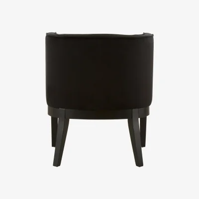 The Range Daxton Black Velvet Curved Back Chair - Black
