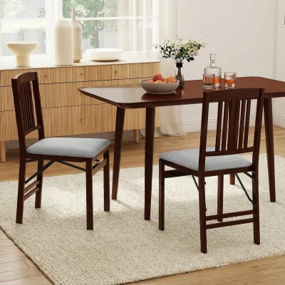 The Range Set of 2 Foldable Kitchen Chairs - Grey