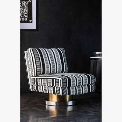 Rockett St George Monochrome Stripe Swivel Chair
