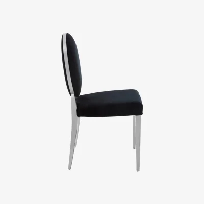 The Range Yasmin Black Velvet And Silver Chair - Black