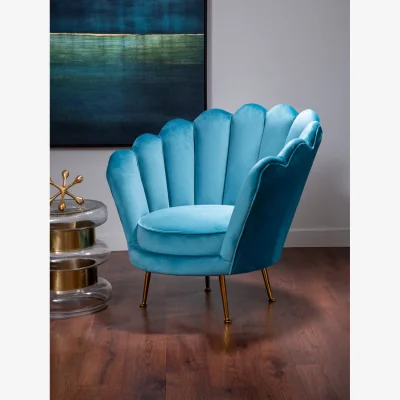 The Range Ovala Blue Scalloped Chair - Blue