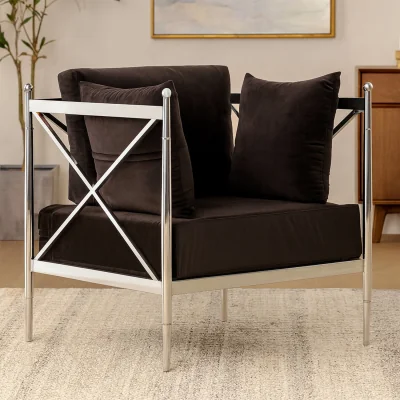 The Range Novo Chair With Silver Lattice Arms - Silver
