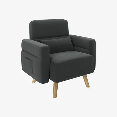 The Range Modern Small Fabric Sofa and Chair - Dark Grey / 1