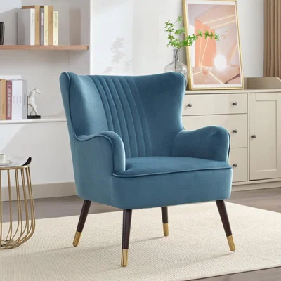 The Range Madison Velvet Fabric Accent Chair - Teal