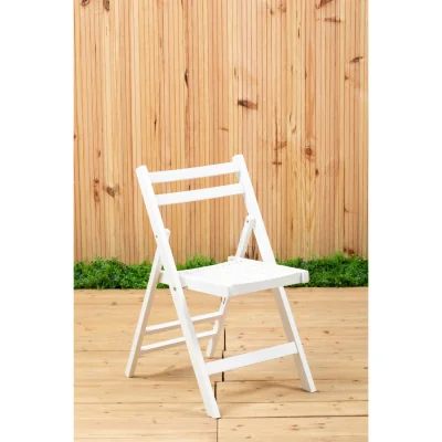 The Range Beauport White Wood Folding Chair - White
