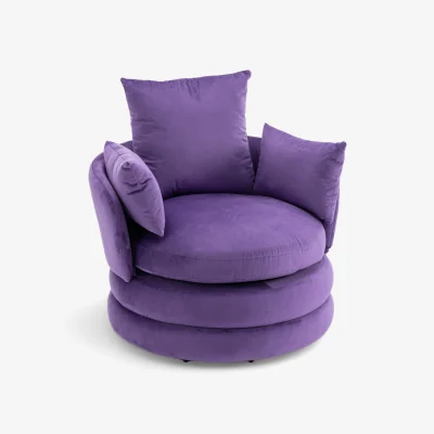 The Range Velvet Purple Teri Accent Swivel Chair - Purple