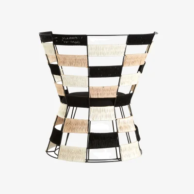 The Range Fusion Beige And Black And White Woven Chair - Multicolour