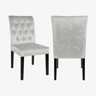 The Range Crushed Velvet Side Chair Set Of 2 - White
