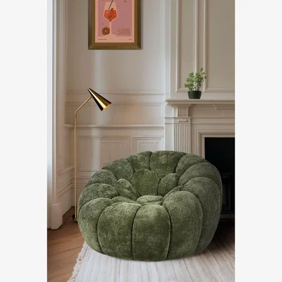 Rockett St George Moss Green Velvet Swivel Snug Chair