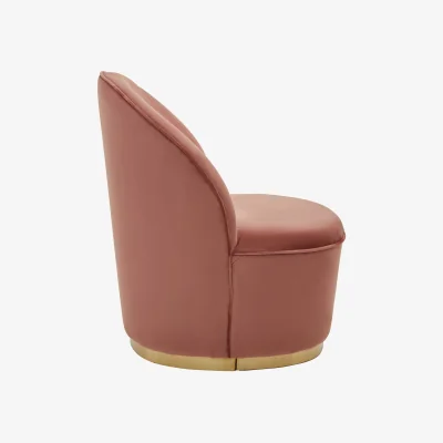 The Range Tamra Dusty Pink Velvet Gold Base Chair - Pink