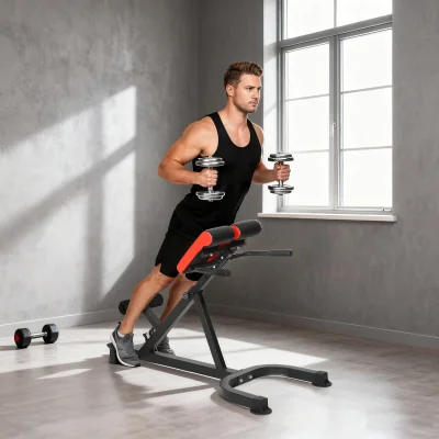 The Range SPORTNOW 5-Level Adjustable Roman Chair Multi-Function - Red