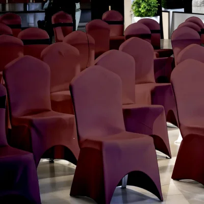 The Range Chair Cover Stretch Fabric Removable Washable Protective Chair Slipcovers - Burgundy / 34cm