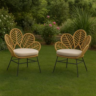 The Range Homerepublic Floral Rattan Chair - Natural