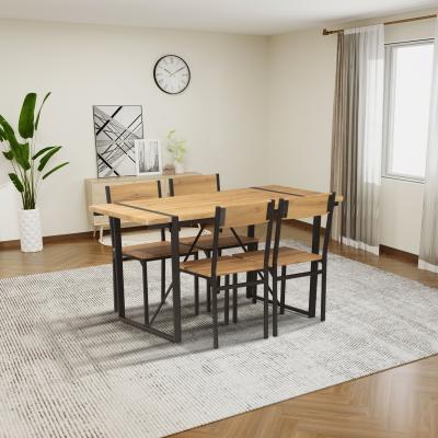 The Range Porto Table and Chairs - Natural and Black