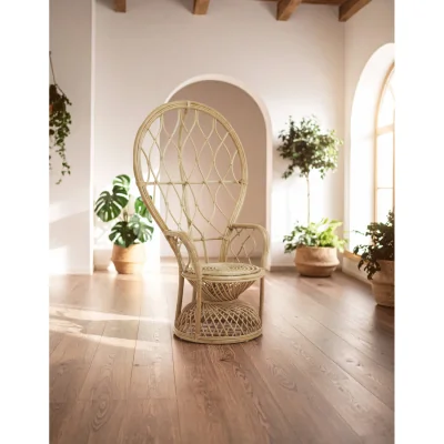 The Range Java Natural Rattan Curved Chair - Natural