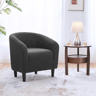 The Range Boucle Fabric Upholstered Arm Chair - Red