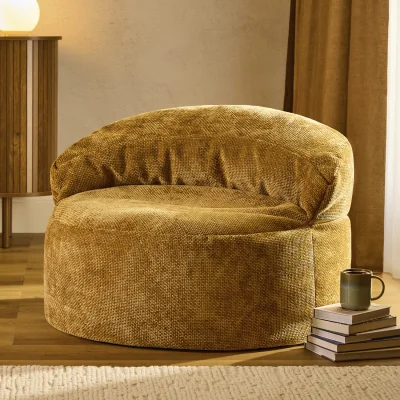 The Range icon Orb Accent Chair Woven Chenille, Gold - Gold