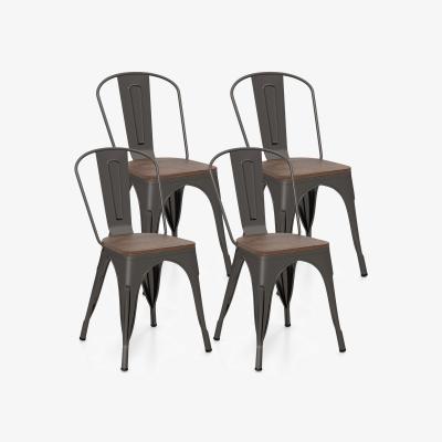 The Range Set of 4 Stackable Kitchen Side Chairs - Green