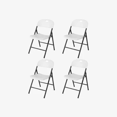 The Range Set of 4 Foldable Plastic Chairs - White