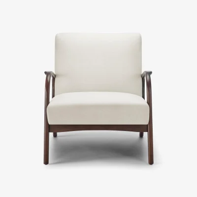 The Range Esmeray Beige Fabric Mid Century Modern Accent Chair - Beige