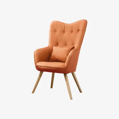 The Range Linen Lounge Chair - Orange