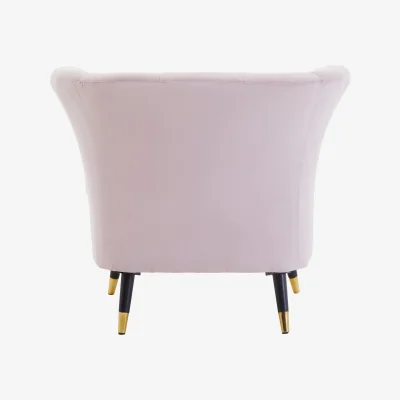 The Range Loretta Dusky Pink Velvet Curved Accent Chair - Pink
